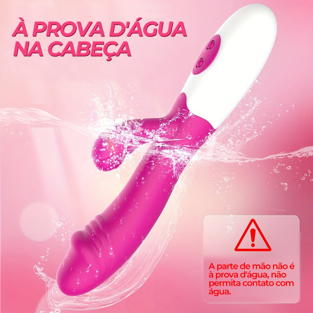 Double Vibrador feminino recarregável for Women 12 modos de vibração Estimulador Clitorniano