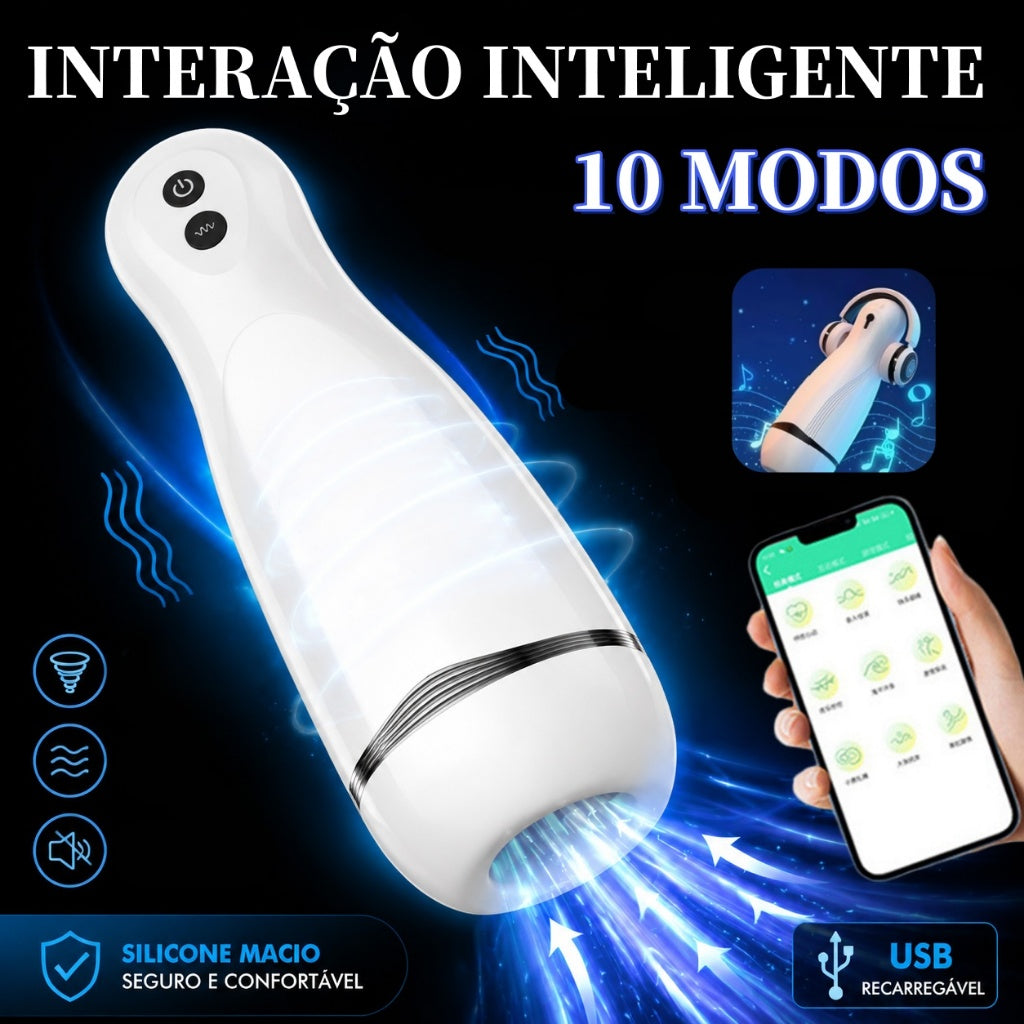 Automatic Male Masturbator 10 Vibration Modes Interação inteligente with Realistic Sounds