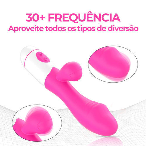 Double Vibrador feminino recarregável for Women 12 modos de vibração Estimulador Clitorniano