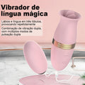 Vibrador Feminino com Sucção e Língua 10 Modos Vibração Dupla USB Recarregável Silencioso Silicone